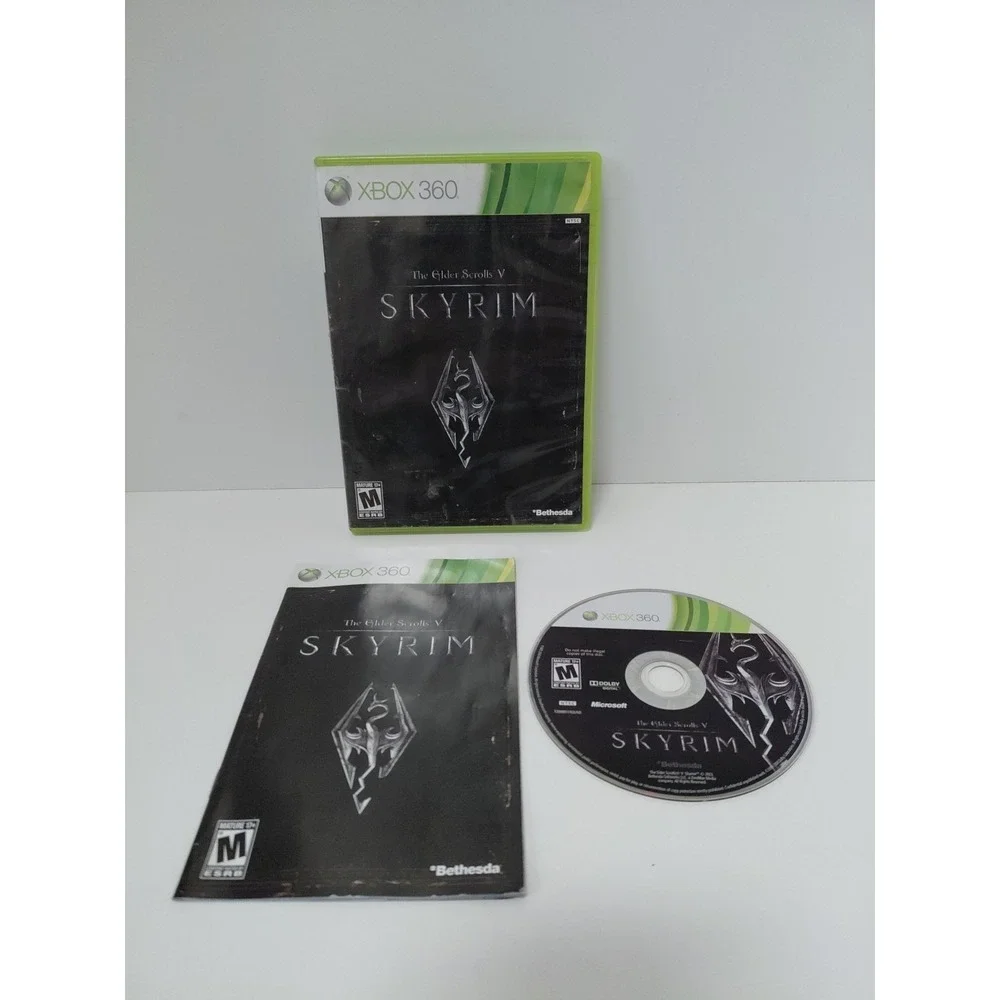The Elder Scrolls V:‎ Skyrim Microsoft Xbox 360 Game CIB Complete Manual + Map